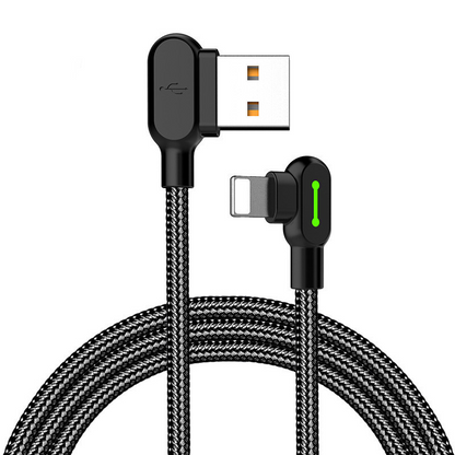 Cable USB-C con Luz LED — Carga Rápida y Conector en Ángulo