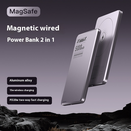 Power Bank Magnético Ultra Delgado — Carga Rápida Inalámbrica con Doble Puerto